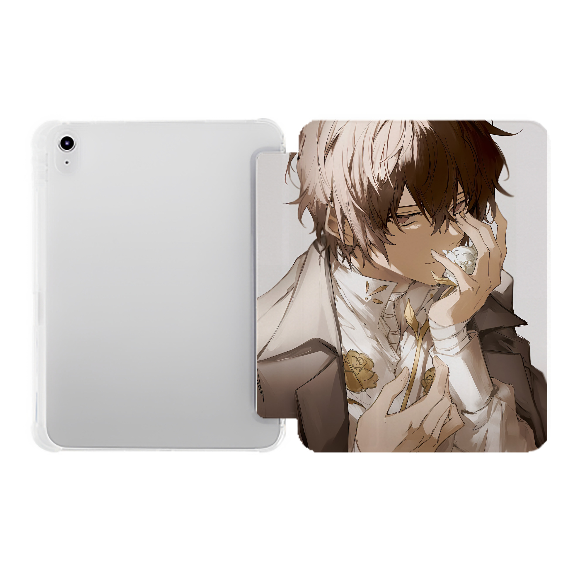 （画像用） 文豪ストレイドッグス Bungo Stray Dogs IPad ケース ペン収納付き 三つ折りスタンド PUレザー×シリコン 対応機種9.5/10.5/10.9インチ